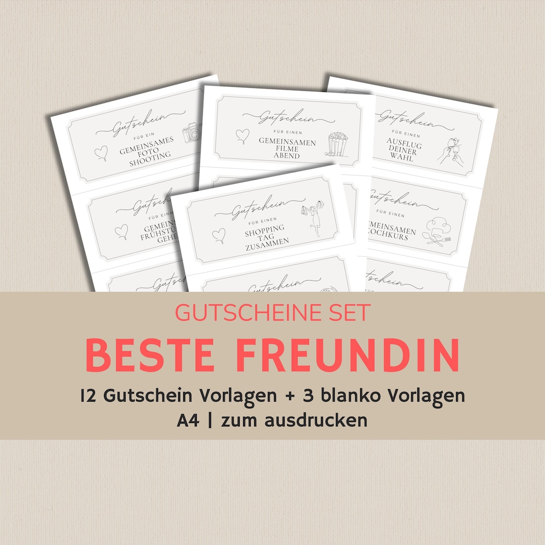 12 Gutscheine Fur Jeden Monat Beste Freundin