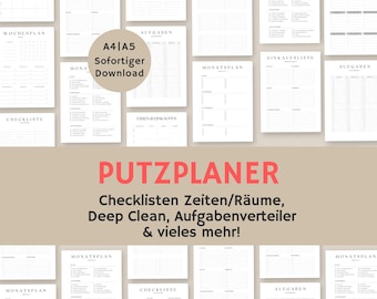 Cleaning plan German | Cleaning plan template pdf | Cleaning plan for couples | WG cleaning plan | Cleaning planner | A4 A5 pdf