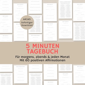 Diário de 5 minutos Alemão | Diário de 5 minutos | Diário de 5 minutos pdf | A4 A5 pdf | imprimir