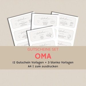Gutschein für Oma | Geschenk für Oma | Gutschein gemeinsame Zeit | Zeit statt Zeug Gutscheine | Gutschein Vorlage ausdrucken