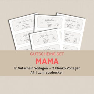 Voucher mama | Voucher Moeder Dochterdag | Moeder cadeau | Tijd in plaats van spullenbonnen | Vouchersjabloon afdrukken