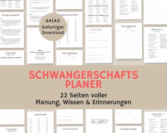 Pregnancy diary German | Pregnancy planner | Pregnancy journal | To print | A4 A5 PDF