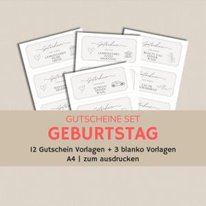 Birthday voucher | Time instead of stuff vouchers | Birthday gift for women | Vouchers birthday time | a4 pdf | to print