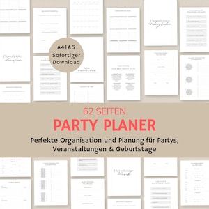 Party Planner German | Birthday Planner | Event Planning | Event Planner Template | a4 a5 pdf | to print