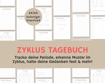 Cycle Diary | Cycle Journal | Period Tracker | Cycle Tracker | Cycle Calendar | A4 A5 pdf