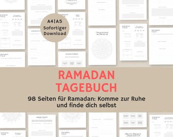 Planificador de Ramadán Alemán | Diario de Ramadán | Diario de Ramadán | Versos del Corán | A4 A5 pdf | imprimir