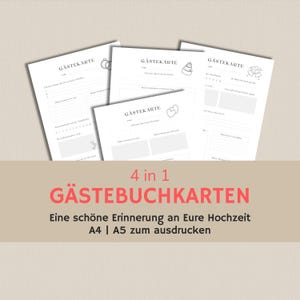 Tarjetas de libro de visitas de boda | Libro de visitas de boda para rellenar | Libro de visitas de boda | Juegos de boda | a4 a5 pdf | imprimir
