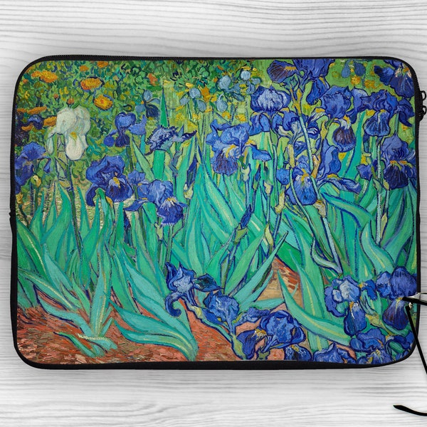 Van Gogh Irises Laptop Sleeve, 13 Inch Laptop Sleeve, Van Gogh Laptop Sleeve 15 Inch, Floral Laptop Bag 17 in, Art Lover Gift