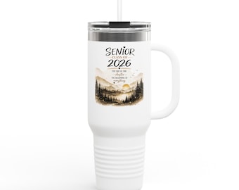 2026年卒業生記念マウンテンサンライズトラベルマグ | 40オンス断熱タンブラー