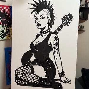 Punk Rock Girlfriend on Canvas