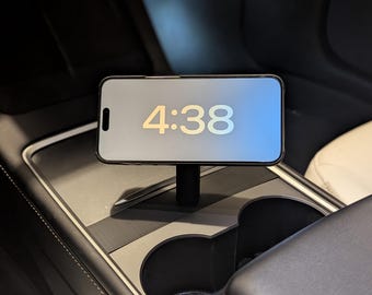 Tesla Model 3 and Y center console phone charger mount (compatible iPhone and Android)