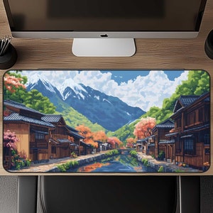 Pixel Art Desk Mat, Pixel Art Mousepad, XL Desk Mat, Large Desk Mat, Gamer Mouse Pad, Computer Desk Mat, Gaming Keyboard Mat, Anime Playmat