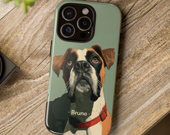 Anpassat telefonskal med boxerhundporträtt: Personlig husdjurskonst
