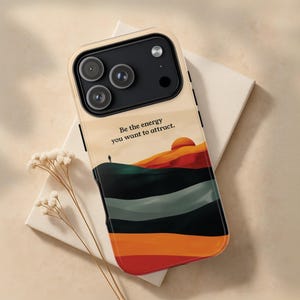 Custom Quote Phone Case: Boho Mountain Sunset Landscape