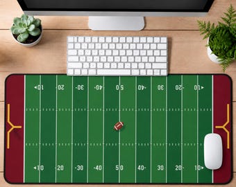 Football Desk Mat, Football Field Desk Pad, Large Mouse Pad, Keyboard Mat, Home Office Decor, Sports Fan Gift for Him, Coach Gift