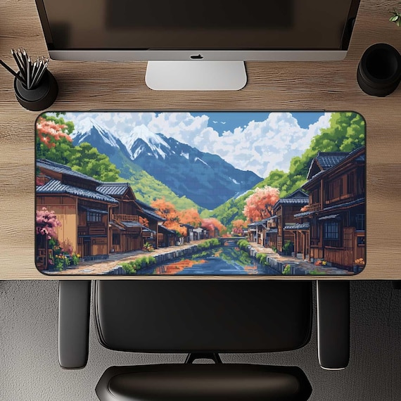 Pixel Art Desk Mat, Pixel Art Mousepad, XL Desk Mat, Large Desk Mat, Gamer Mouse Pad, Computer Desk Mat, Gaming Keyboard Mat, Anime Playmat
