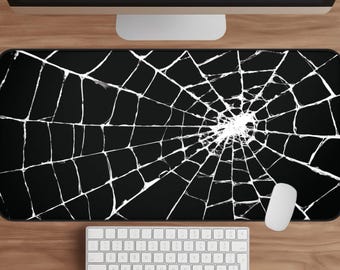 Spider Web Desk Mat: Gothic Halloween Decor, Gamer Keyboard Pad