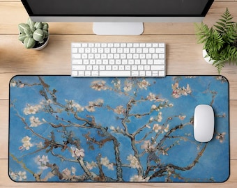 Van Gogh Desk Mat, Almond Blossom Mouse Pad, Impressionist Keyboard Mat, Art Desk Pad, Art History Gift for Her, Museum Lover Gaming Mat