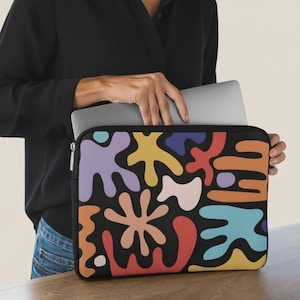 Abstract Colorful Laptop Sleeve for Macbook Lenovo Dell HP, Cute Computer Bag