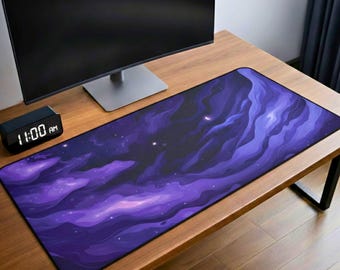 Alfombrilla de escritorio morada, alfombrilla de escritorio Luna Celestial, alfombrilla de ratón XXL morada, alfombrilla de escritorio decorativa, alfombrilla de teclado grande y estética, tapete de juego abstracto