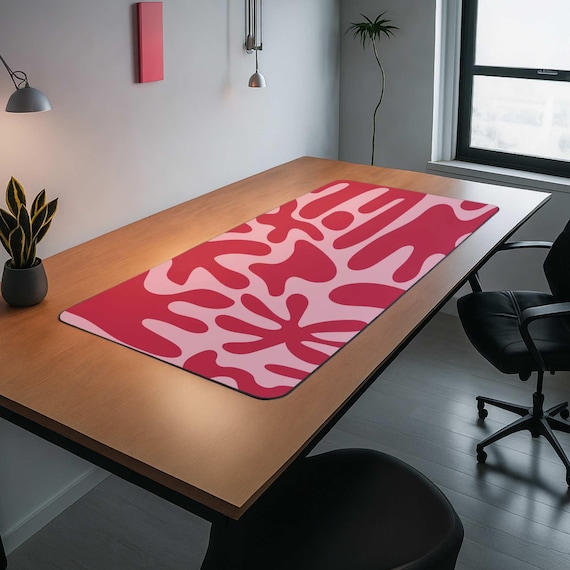 Custom Desk Mat Wavy Dopamine Decor Mouse Pad XL Artistic Personalized Desk Pad with Name Initials Monogram Computer Mat Office Decor