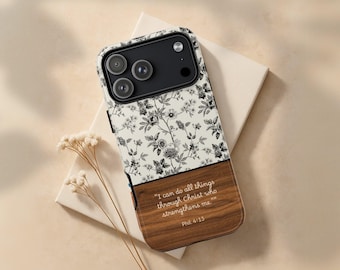 Custom Bible Verse Floral Phone Case: Christian Scripture Gift