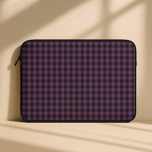 Plaid Laptop Sleeve Gingham Checkered MacBook Air & MacBook Pro Sleeve Custom Colors Computer Bag for MacBook Lenovo Dell HP  12&quot; 13&quot; 15&quot;