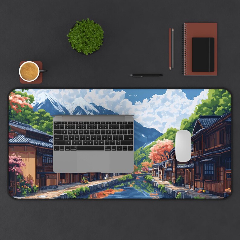 Pixel Art Desk Mat, Pixel Art Mousepad, XL Desk Mat, Large Desk Mat, Gamer Mouse Pad, Computer Desk Mat, Gaming Keyboard Mat, Anime Playmat image 4