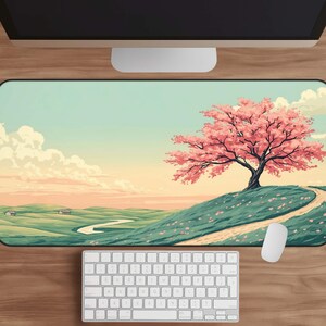 Kirschblüte Schreibtischmatte: Anime Sakura Mauspad, Otaku Büro Dekor