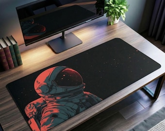 Astronaut Desk Mat: Sci-Fi Galaxy Gaming Mouse Pad, Galactic Office Decor