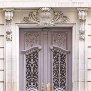 Paris Photography - Pale Lavender Parisian Door, Architecture Photography, Travel Fine Art Photograph, French Home Decor, Large Wall Art