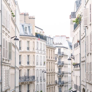 Paris Architecture Photograph - Apartments in Montmartre, Travel Photography, Large Wall Art, Neutral French Home Decor, Fine Art Photo