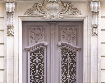 Paris Photography - Pale Lavender Parisian Door, Architecture Photography, Travel Fine Art Photograph, Français Home Decor, Large Wall Art