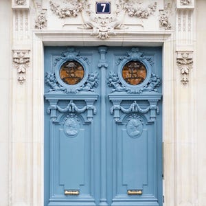 Paris Photography - Blue Door on Rue de Medicis, Paris Fine Art Photograph, French Home Decor, Architecture, Large Wall Art, Gallery Wall