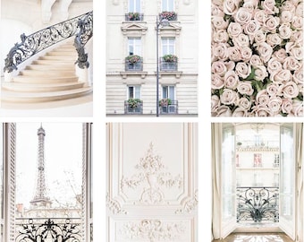 Paris Gallery Wall - The Kristy Wicks Paris Collection, Elegant Pastel Gallery Wall, Large Wall Art, French Decor