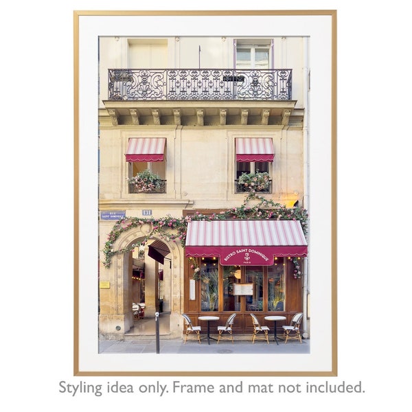 Paris Photography - Bistro Saint Dominique, Paris Decor, Large Wall Art, French Home Decor