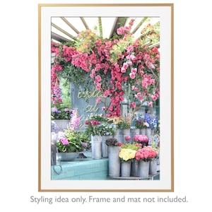 London Photography - Wild at Heart, London Flower Shop, Vertical England Photo, Large Wall Art, Home Decor
