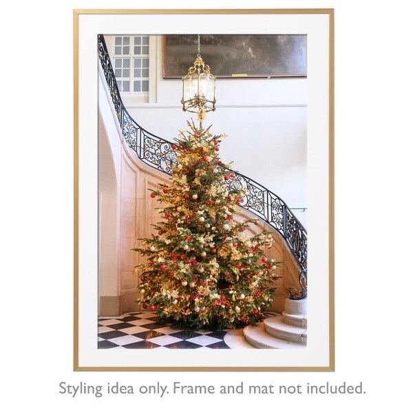 Paris Photography - Holiday Tree at the Rodin, Paris Christmas Decor, Large Wall Art, French Home Decor