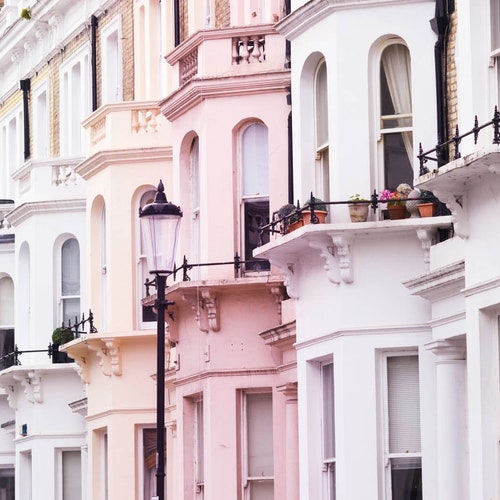 London Photography A Touch of Blush Pastel Houses England - Etsy London Photography A Touch of Blush Pastel Houses England - Etsy