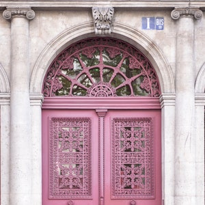 Paris Photography - Dark Pink Door Number One, Paris Architecture Photography, Fine Art Photograph, French Home Decor, Large Wall Art