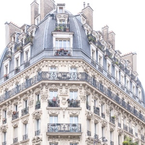 Paris Photograph - Apartments on Rue du Rennes, Paris Wall Art Print, Large Wall Art, Neutral French Home Decor, Gallery Wall