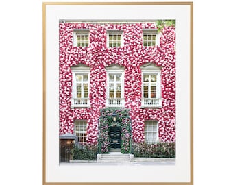 London Photography - Annabel's, Vertical England Travel Photo, Floral House, Large Wall Art, Home Decor