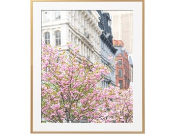 New York Photography - Spring at Union Square,  Cherry Blossoms, New York Art Print, Gallery Wall, Large Wall Art, Urban Home Decor