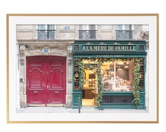 Paris Photography - Holiday Parisian Chocolate Shop, Holiday Christmas Decor, Large Wall Art, French Home Decor