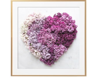 Paris Photography - Lilac Heart, Floral Decor, Paris Art Print, Gallery Wall, Large Wall Art, French Home Decor