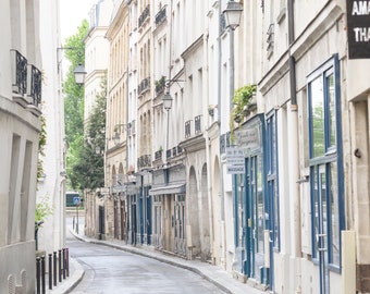 Paris Photography - Rue de Bievre, Charming Street in Paris, France Travel Photograph, French Home Decor, Large Wall Art