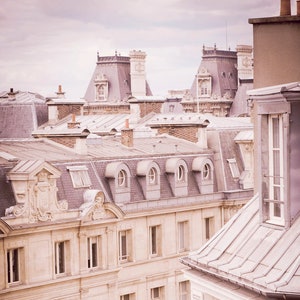 Paris Photography - Mauve Morning, Architectural Fine Art Travel Photo, Urban Home Decor, Paris Rooftops, Large Wall Art