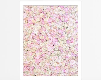 London Photography - The Pink Flower Wall, Rose Flower Carpet, England Travel Photo, Large Wall Art, Home Decor