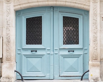 Paris Photography - Behind Blue Doors, Paris Architecture Fine Art Photograph, Gallery Wall, French Travel Home Decor, Large Wall Art