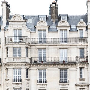 Paris Architecture Photograph - The Grand Apartments, Paris Travel Photography, Large Wall Art, Neutral French Home Decor, Fine Art Photo